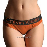 Slip Calvin Klein Mujer Steel Negro Naranja